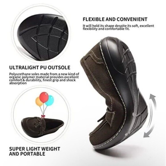 Women Black Classic Penny Loafers Sz 8 Microsuede Leather Slip On Walking Flats - Picture 9 of 11